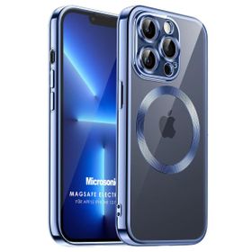 Microsonic Apple iPhone 12 Pro Max Magsafe Luxury Electroplate Mavi Cep Telefonu Kılıfı