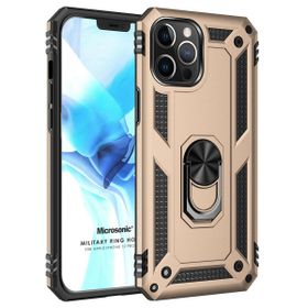 Microsonic Apple iPhone 12 Pro Max Military Ring Holder Gold Cep Telefonu Kılıfı