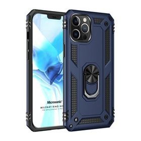 Microsonic Apple iPhone 12 Pro Max Military Ring Holder Lacivert Cep Telefonu Kılıfı