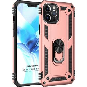 Microsonic Apple iPhone 12 Pro Max Military Ring Holder Rose Gold Cep Telefonu Kılıfı