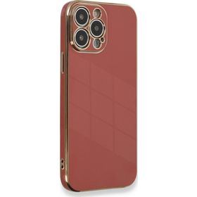 Microsonic Apple iPhone 12 Pro Max Olive Plated Kırmızı Cep Telefonu Kılıfı
