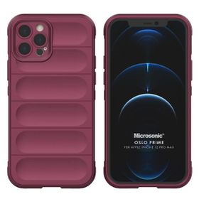 Microsonic Apple iPhone 12 Pro Max Oslo Prime Bordo Cep Telefonu Kılıfı