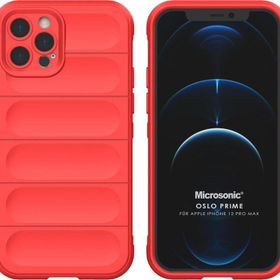 Microsonic Apple iPhone 12 Pro Max Oslo Prime Kırmızı Cep Telefonu Kılıfı