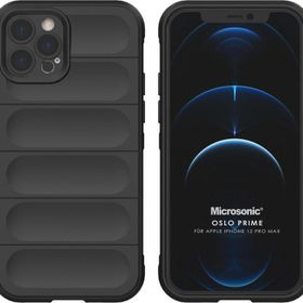 Microsonic Apple iPhone 12 Pro Max Oslo Prime Siyah Cep Telefonu Kılıfı