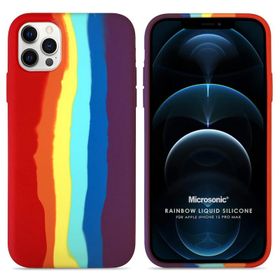 Microsonic Apple iPhone 12 Pro Max Painted Rainbow Pattern Renkli Kılıf