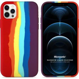 Microsonic Apple iPhone 12 Pro Max Painted Rainbow Pattern Renkli Kılıf