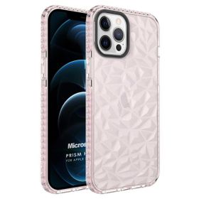 Microsonic Apple iPhone 12 Pro Max Prism Hybrid Pembe Cep Telefonu Kılıfı