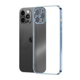 Microsonic Apple iPhone 12 Pro Max Square Matte Plating Mavi Cep Telefonu Kılıfı