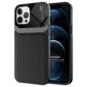 Microsonic Apple iPhone 12 Pro Max Uniq Leather Siyah Cep Telefonu Kılıfı