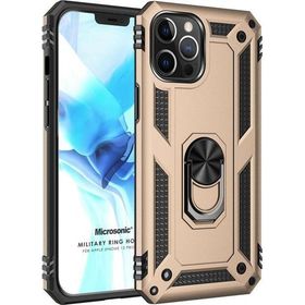 Microsonic Apple iPhone 12 Pro Military Ring Holder Gold Cep Telefonu Kılıfı