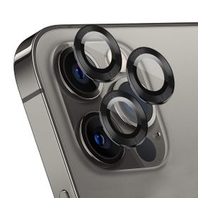 Microsonic Apple iPhone 12 Pro Uyumlu Tekli Kamera Lens Siyah Koruma Camı
