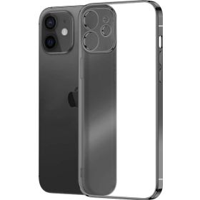 Microsonic Apple iPhone 12 Square Matte Plating Siyah Cep Telefonu Kılıfı