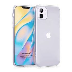 Microsonic Apple iPhone 12 Transparent Soft Beyaz Kılıf