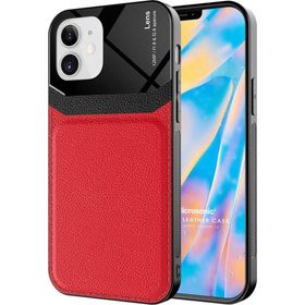 Microsonic Apple iPhone 12 Uniq Leather Kırmızı Cep Telefonu Kılıfı