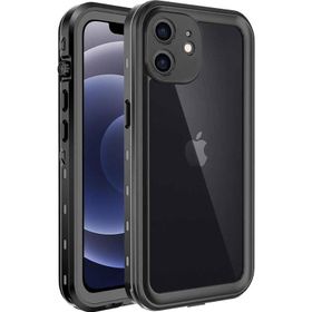 Microsonic Apple iPhone 12 Waterproof 360 Full Body Protective Siyah Cep Telefonu Kılıfı