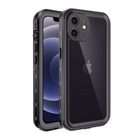 Microsonic Apple iPhone 12 Waterproof 360 Full Body Protective Siyah Cep Telefonu Kılıfı