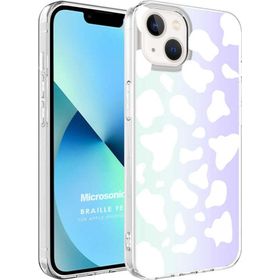 Microsonic Apple İphone 13 Braille Feel Desenli Cow Cep Telefonu Kılıfı