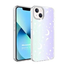 Microsonic Apple İphone 13 Braille Feel Desenli Moon Cep Telefonu Kılıfı