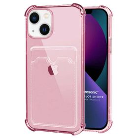 Microsonic Apple iPhone 13 Card Slot Shock Pembe Cep Telefonu Kılıfı