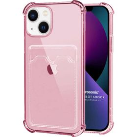 Microsonic Apple iPhone 13 Card Slot Shock Pembe Cep Telefonu Kılıfı