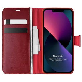 Microsonic Apple iPhone 13 Delux Leather Wallet Kılıf