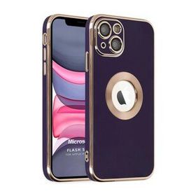 Microsonic Apple iPhone 13 Flash Stamp Koyu Mor Cep Telefonu Kılıfı