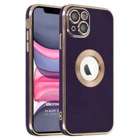 Microsonic Apple iPhone 13 Flash Stamp Koyu Mor Cep Telefonu Kılıfı