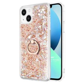 Microsonic Apple iPhone 13 Glitter Liquid Holder Gold Kılıf