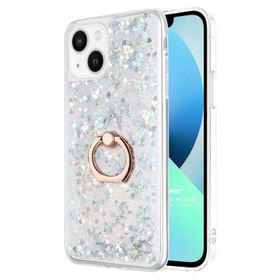 Microsonic Apple iPhone 13 Glitter Liquid Holder Gümüş Kılıf