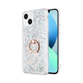 Microsonic Apple iPhone 13 Glitter Liquid Holder Gümüş Kılıf