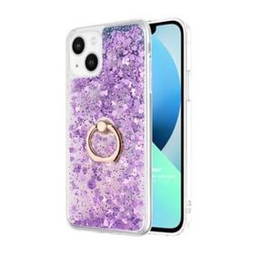Microsonic Apple iPhone 13 Glitter Liquid Holder Mor Kılıf