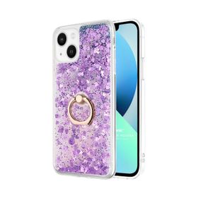 Microsonic Apple iPhone 13 Glitter Liquid Holder Mor Kılıf