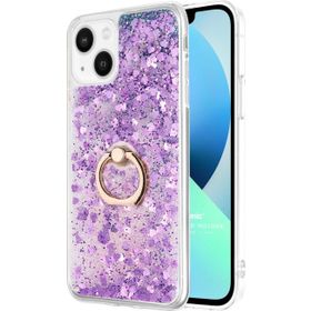 Microsonic Apple iPhone 13 Glitter Liquid Holder Mor Kılıf