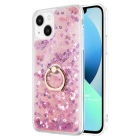 Microsonic Apple iPhone 13 Glitter Liquid Holder Pembe Kılıf