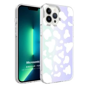 Microsonic Apple iPhone 13 Pro Braille Feel Desenli Cow Kılıf