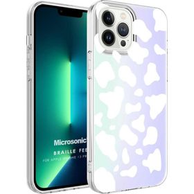 Microsonic Apple iPhone 13 Pro Braille Feel Desenli Cow Kılıf