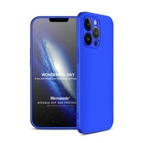 Microsonic Apple iPhone 13 Pro Double Dip 360 Protective Mavi Cep Telefonu Kılıfı