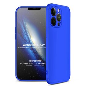 Microsonic Apple iPhone 13 Pro Double Dip 360 Protective Mavi Cep Telefonu Kılıfı