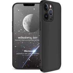 Microsonic Apple iPhone 13 Pro Double Dip 360 Protective Siyah Cep Telefonu Kılıfı