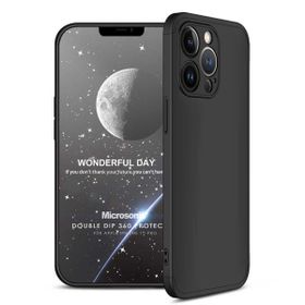 Microsonic Apple iPhone 13 Pro Double Dip 360 Protective Siyah Cep Telefonu Kılıfı
