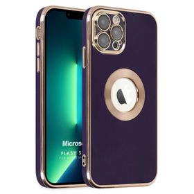 Microsonic Apple iPhone 13 Pro Flash Stamp Koyu Mor Cep Telefonu Kılıfı