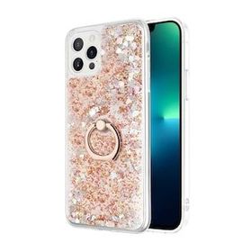 Microsonic Apple iPhone 13 Pro Glitter Liquid Holder Gold Cep Telefonu Kılıfı