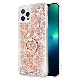 Microsonic Apple iPhone 13 Pro Glitter Liquid Holder Gold Cep Telefonu Kılıfı
