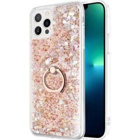 Microsonic Apple iPhone 13 Pro Glitter Liquid Holder Gold Cep Telefonu Kılıfı