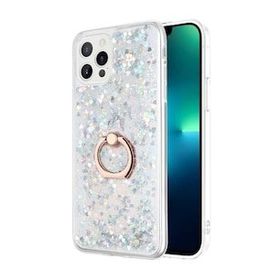 Microsonic Apple iPhone 13 Pro Glitter Liquid Holder Gümüş Cep Telefonu Kılıfı