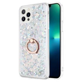 Microsonic Apple iPhone 13 Pro Glitter Liquid Holder Gümüş Cep Telefonu Kılıfı