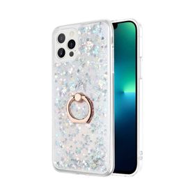 Microsonic Apple iPhone 13 Pro Glitter Liquid Holder Gümüş Cep Telefonu Kılıfı