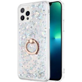 Microsonic Apple iPhone 13 Pro Glitter Liquid Holder Gümüş Cep Telefonu Kılıfı