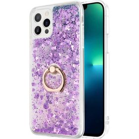 Microsonic Apple iPhone 13 Pro Glitter Liquid Holder Mor Cep Telefonu Kılıfı