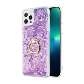 Microsonic Apple iPhone 13 Pro Glitter Liquid Holder Mor Cep Telefonu Kılıfı